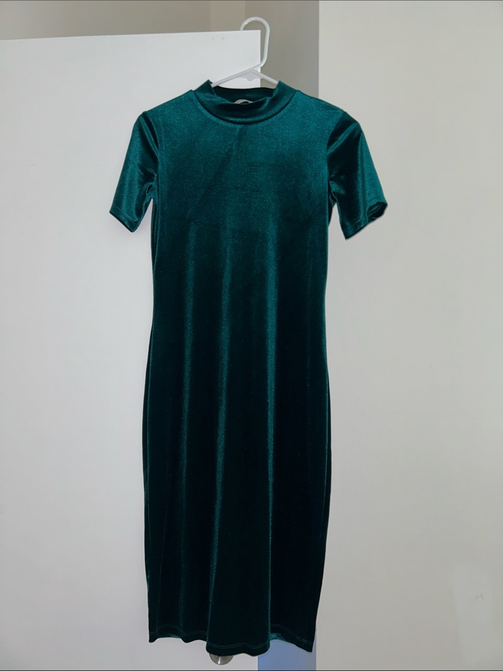 Zara Teal Velvet Midi Dress